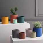 Twenve Nordic Industrial Ceramic Flowerpot – Colorful Succulent Planter with Drainage Hole