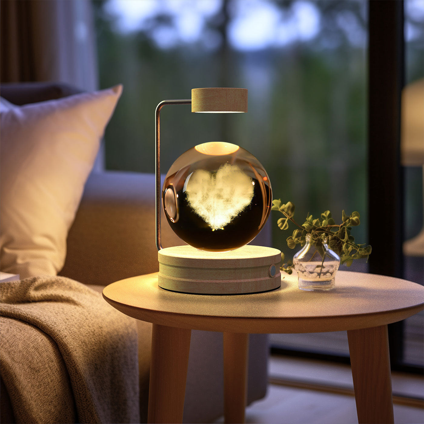 Twenve Crystal Ball Cosmic Dinosaur Night Light – USB Powered Warm LED Bedside Lamp & Gift