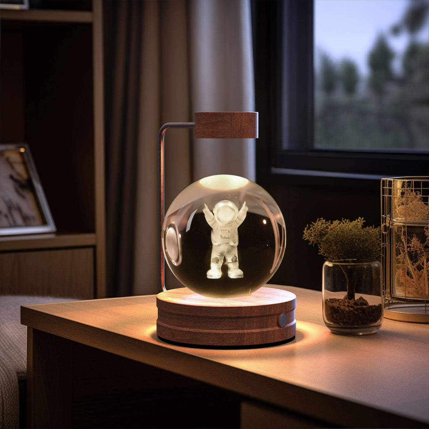 Twenve Crystal Ball Cosmic Dinosaur Night Light – USB Powered Warm LED Bedside Lamp & Gift