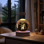Twenve Crystal Ball Cosmic Dinosaur Night Light – USB Powered Warm LED Bedside Lamp & Gift