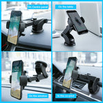 Twenve Long Rod Telescopic Car Phone Holder – Dashboard Suction Mount for 3.5-7" Devices