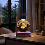 Twenve Crystal Ball Cosmic Dinosaur Night Light – USB Powered Warm LED Bedside Lamp & Gift