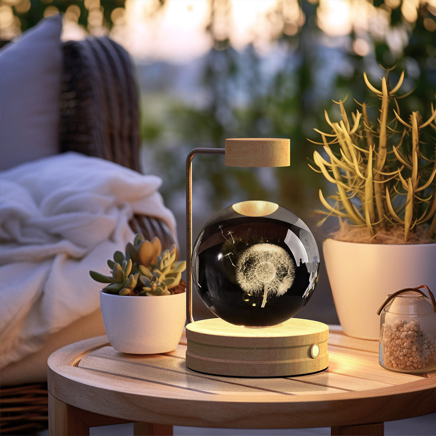 Twenve Crystal Ball Cosmic Dinosaur Night Light – USB Powered Warm LED Bedside Lamp & Gift