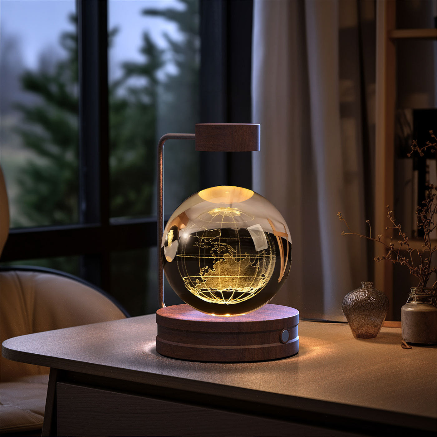 Twenve Crystal Ball Cosmic Dinosaur Night Light – USB Powered Warm LED Bedside Lamp & Gift