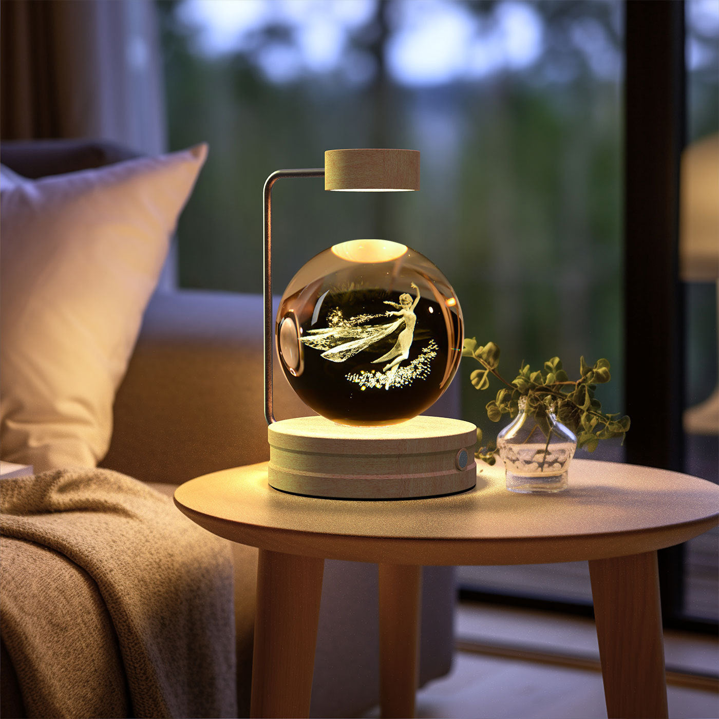 Twenve Crystal Ball Cosmic Dinosaur Night Light – USB Powered Warm LED Bedside Lamp & Gift