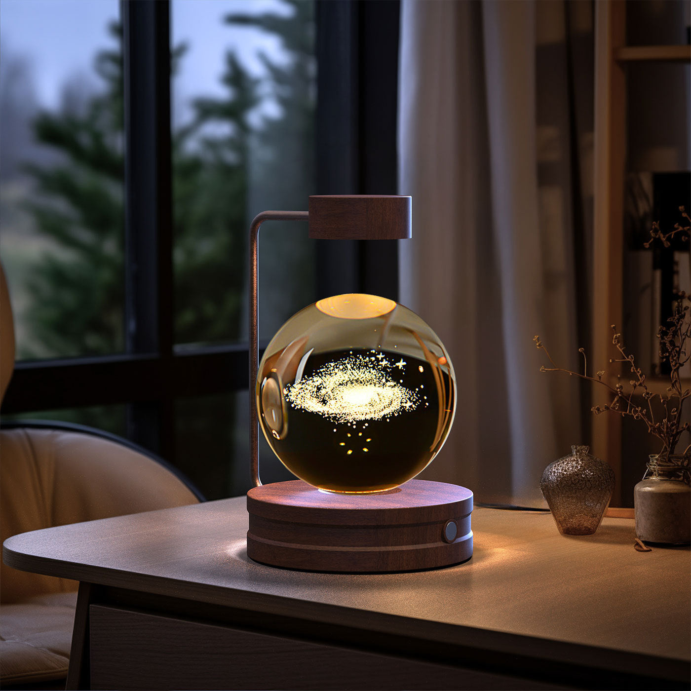 Twenve Crystal Ball Cosmic Dinosaur Night Light – USB Powered Warm LED Bedside Lamp & Gift